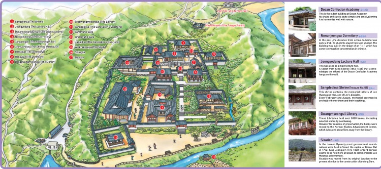 Guide map of Dosan Seowon