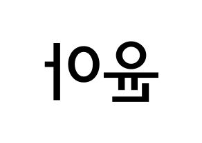 KPOP idol Girls' Generation  윤아 (Im Yoon-ah, Yoona) Printable Hangul name Fansign Fanboard resources for concert Reversed