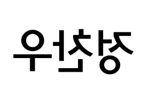 KPOP idol iKON  정찬우 (Jung Chan-woo, Chanwoo) Printable Hangul name Fansign Fanboard resources for concert Reversed