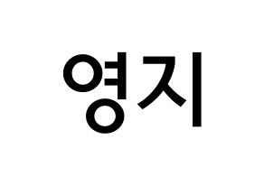 KPOP idol KARA  허영지 (Hur Young-Ji, Youngji) Printable Hangul name Fansign Fanboard resources for concert Normal