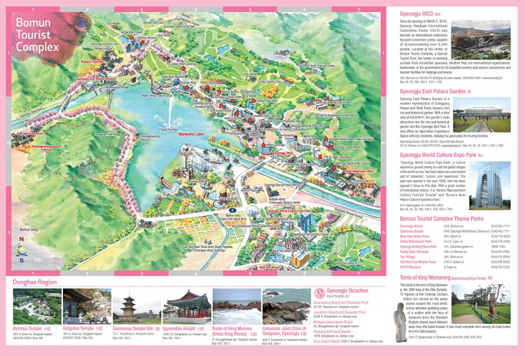 Map and attractions guide of Bomun Tourist Complex