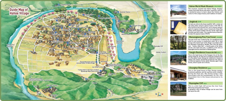 Guide map of Hahoe village