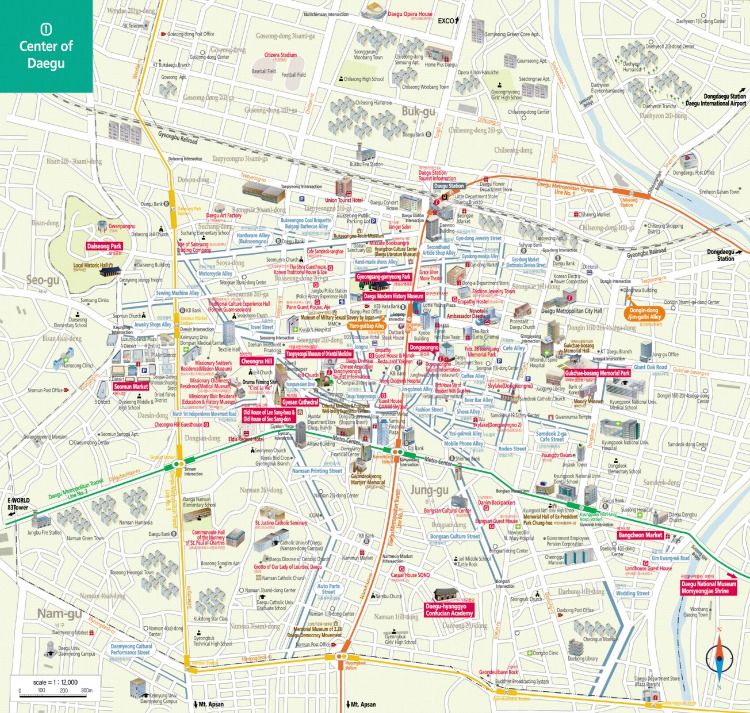 Map of Daegu downtown