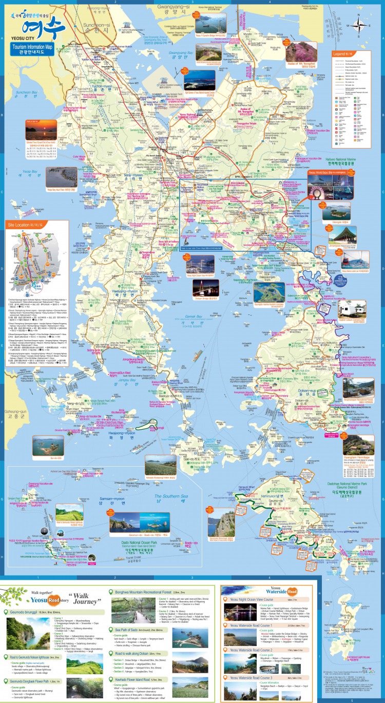 Tourism information map of Yeosu