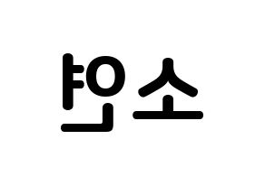 KPOP idol (G)I-DLE  소연 (Jeon So-yeon, Soyeon) Printable Hangul name fan sign, fanboard resources for concert Reversed