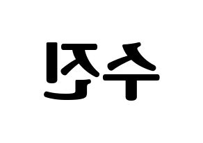 KPOP idol (G)I-DLE  수진 (Seo Soo-jin, Soojin) Printable Hangul name fan sign, fanboard resources for light sticks Reversed