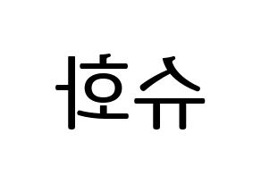 KPOP idol (G)I-DLE  슈화 (Yeh Shu-hua, Shuhua) Printable Hangul name fan sign, fanboard resources for LED Reversed