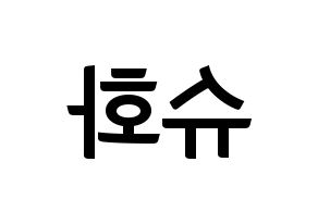 KPOP idol (G)I-DLE  슈화 (Yeh Shu-hua, Shuhua) Printable Hangul name fan sign, fanboard resources for concert Reversed
