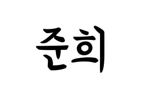 KPOP idol A.C.E  준 (Park Jun-hee, Jun) Printable Hangul name fan sign, fanboard resources for concert Normal