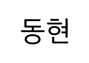 KPOP idol AB6IX  동현 (Kim Dong-hyun, Donghyun) Printable Hangul name fan sign, fanboard resources for light sticks Normal