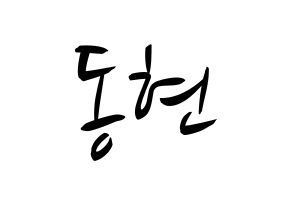 KPOP idol AB6IX  동현 (Kim Dong-hyun, Donghyun) Printable Hangul name fan sign, fanboard resources for concert Normal