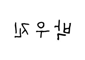 KPOP idol AB6IX  우진 (Park Woo-jin, Woojin) Printable Hangul name fan sign, fanboard resources for light sticks Reversed