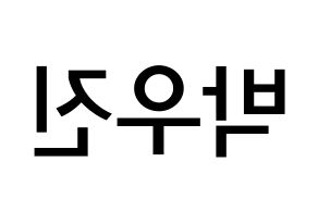 KPOP idol AB6IX  우진 (Park Woo-jin, Woojin) Printable Hangul name Fansign Fanboard resources for concert Reversed