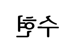 KPOP idol AKMU  이수현 (Lee Su-hyun, Lee Su-hyun) Printable Hangul name fan sign, fanboard resources for LED Reversed