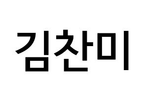 KPOP idol AOA  찬미 (Kim Chan-mi, Chanmi) Printable Hangul name Fansign Fanboard resources for concert Normal