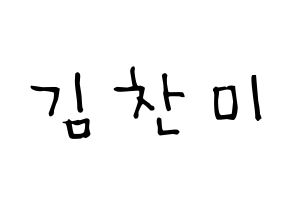 KPOP idol AOA  찬미 (Kim Chan-mi, Chanmi) Printable Hangul name Fansign Fanboard resources for concert Normal