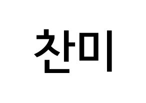 KPOP idol AOA  찬미 (Kim Chan-mi, Chanmi) Printable Hangul name Fansign Fanboard resources for concert Normal