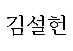 KPOP idol AOA  설현 (Kim Seol-hyun, Seolhyun) Printable Hangul name fan sign & fan board resources Normal