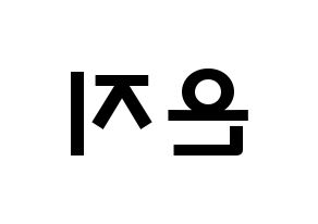 KPOP idol Apink  정은지 (Jung Eun-ji, Jung Eun-ji) Printable Hangul name fan sign & fan board resources Reversed