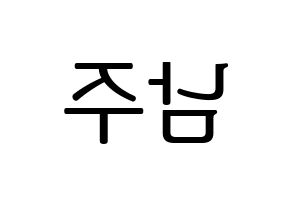 KPOP idol Apink  김남주 (Kim Nam-joo, Kim Nam-joo) Printable Hangul name fan sign, fanboard resources for LED Reversed