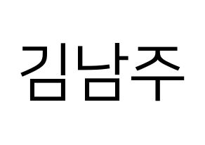 KPOP idol Apink  김남주 (Kim Nam-joo, Kim Nam-joo) Printable Hangul name fan sign, fanboard resources for LED Normal
