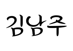 KPOP idol Apink  김남주 (Kim Nam-joo, Kim Nam-joo) Printable Hangul name fan sign, fanboard resources for concert Normal