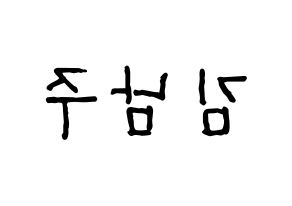 KPOP idol Apink  김남주 (Kim Nam-joo, Kim Nam-joo) Printable Hangul name fan sign, fanboard resources for concert Reversed