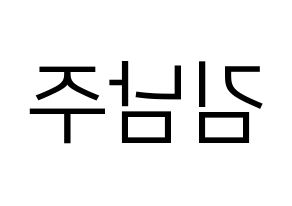 KPOP idol Apink  김남주 (Kim Nam-joo, Kim Nam-joo) Printable Hangul name fan sign, fanboard resources for LED Reversed