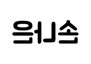 KPOP idol Apink  손나은 (Son Na-eun, Son Na-eun) Printable Hangul name fan sign & fan board resources Reversed