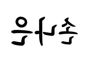 KPOP idol Apink  손나은 (Son Na-eun, Son Na-eun) Printable Hangul name fan sign, fanboard resources for concert Reversed