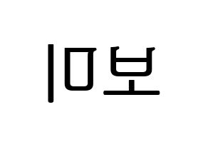 KPOP idol Apink  윤보미 (Yoon Bo-mi, Yoon Bo-mi) Printable Hangul name fan sign, fanboard resources for LED Reversed