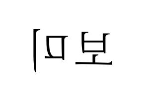 KPOP idol Apink  윤보미 (Yoon Bo-mi, Yoon Bo-mi) Printable Hangul name fan sign & fan board resources Reversed