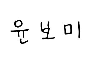 KPOP idol Apink  윤보미 (Yoon Bo-mi, Yoon Bo-mi) Printable Hangul name fan sign, fanboard resources for concert Normal
