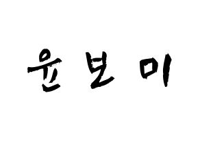 KPOP idol Apink  윤보미 (Yoon Bo-mi, Yoon Bo-mi) Printable Hangul name fan sign & fan board resources Normal
