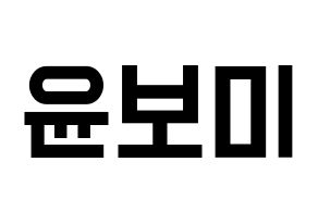 KPOP idol Apink  윤보미 (Yoon Bo-mi, Yoon Bo-mi) Printable Hangul name fan sign, fanboard resources for light sticks Normal