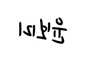 KPOP idol Apink  윤보미 (Yoon Bo-mi, Yoon Bo-mi) Printable Hangul name fan sign, fanboard resources for LED Reversed