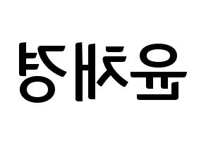 KPOP idol APRIL  윤채경 (Yoon Chae-kyung, Chaekyung) Printable Hangul name fan sign, fanboard resources for concert Reversed