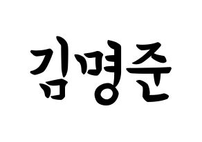 KPOP idol ASTRO  MJ (Kim Myung-jun, MJ) Printable Hangul name fan sign, fanboard resources for concert Normal
