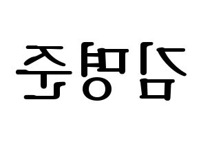 KPOP idol ASTRO  MJ (Kim Myung-jun, MJ) Printable Hangul name fan sign, fanboard resources for LED Reversed