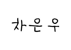 KPOP idol ASTRO  차은우 (Lee Dong-min, Cha-Eunwoo) Printable Hangul name fan sign, fanboard resources for light sticks Normal