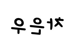 KPOP idol ASTRO  차은우 (Lee Dong-min, Cha-Eunwoo) Printable Hangul name fan sign, fanboard resources for light sticks Reversed