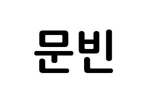 KPOP idol ASTRO  문빈 (Moon Bin, Moon Bin) Printable Hangul name fan sign, fanboard resources for concert Normal