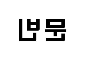 KPOP idol ASTRO  문빈 (Moon Bin, Moon Bin) Printable Hangul name fan sign & fan board resources Reversed