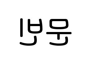 KPOP idol ASTRO  문빈 (Moon Bin, Moon Bin) Printable Hangul name Fansign Fanboard resources for concert Reversed