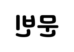KPOP idol ASTRO  문빈 (Moon Bin, Moon Bin) Printable Hangul name fan sign & fan board resources Reversed
