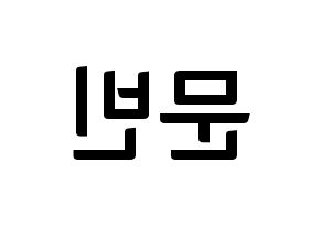 KPOP idol ASTRO  문빈 (Moon Bin, Moon Bin) Printable Hangul name fan sign, fanboard resources for concert Reversed
