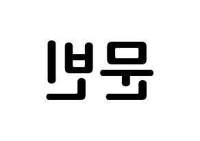 KPOP idol ASTRO  문빈 (Moon Bin, Moon Bin) Printable Hangul name fan sign, fanboard resources for concert Reversed