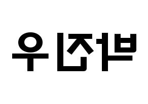 KPOP idol ASTRO  진진 (Park Jin-woo, JinJin) Printable Hangul name fan sign & fan board resources Reversed