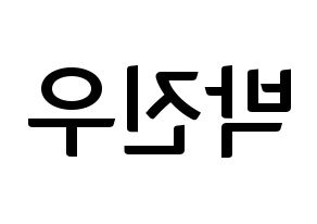 KPOP idol ASTRO  진진 (Park Jin-woo, JinJin) Printable Hangul name fan sign, fanboard resources for concert Reversed