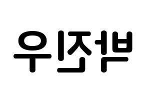 KPOP idol ASTRO  진진 (Park Jin-woo, JinJin) Printable Hangul name fan sign, fanboard resources for concert Reversed
